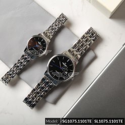 Đồng hồ cặp đôi SRWATCH SR1075.1101TE đen cao cấp