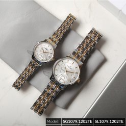 Đồng hồ cặp đôi SRWATCH SR1079.1202TE trắng cao cấp
