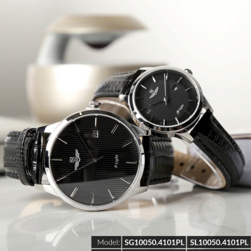 Đồng hồ cặp đôi SRWATCH SR10050.4101PL đen-1