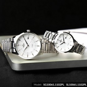 Đồng hồ cặp đôi SRWATCH SR10061.1102PL trắng-2