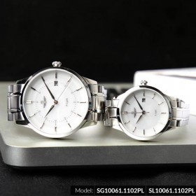 Đồng hồ cặp đôi SRWATCH SR10061.1102PL trắng-3
