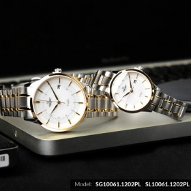 Đồng hồ cặp đôi SRWATCH SR10061.1202PL trắng-2